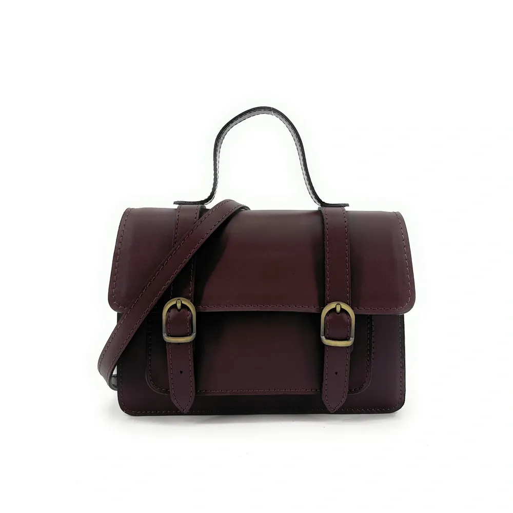 Sac à main en cuir lisse SAND Rouge bordeaux – Image 5