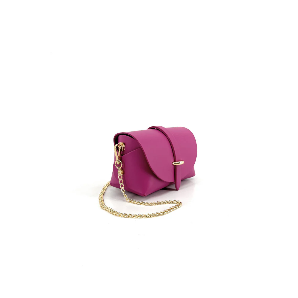 Mini sac à main en cuir lisse CANDY Rose intense – Image 6